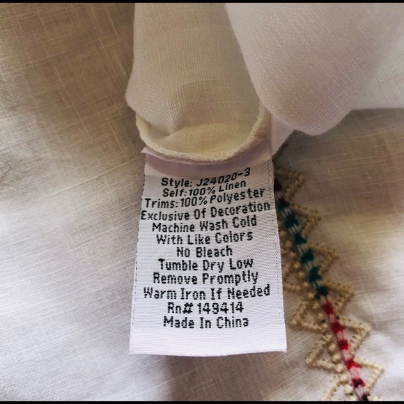 Johnny Was Verena Linen Easy Yoke Embroidered Tunic - Picture 10 of 12